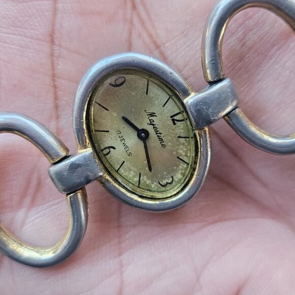 Vintage Majestime Wristwatch Manual Winding 17 Jewels Gold Tone Analog Watch - Picture 6 of 12